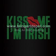 Kiss Me I'm Irish Iron On Rhinestone Transfers